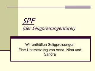 spf der seligpreisungenf rer