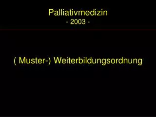 palliativmedizin 2003