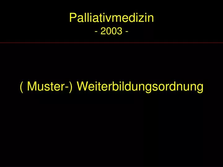 palliativmedizin 2003