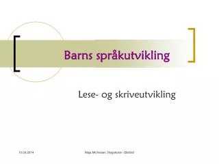 barns spr kutvikling