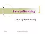 Barns språkutvikling - slide 1