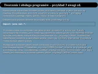 tworzenie i obs uga program w przyk ad 3 uwagi cd