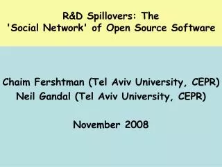 R&amp;D Spillovers: The 'Social Network' of Open Source Software