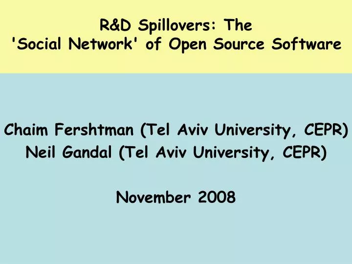 r d spillovers the social network of open source software