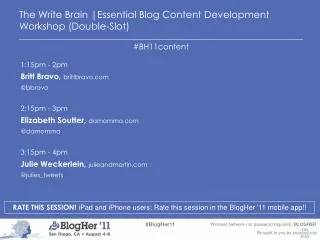 The Write Brain |Essential Blog Content Development Workshop (Double-Slot)