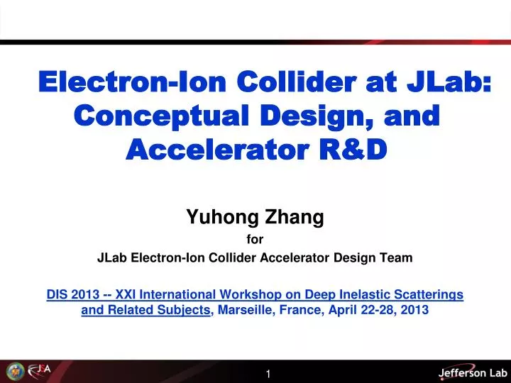 electron ion collider at jlab conceptual design and accelerator r d