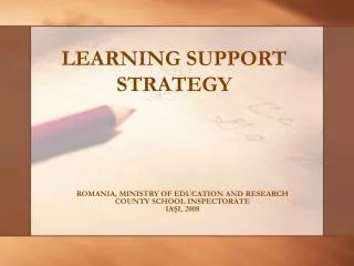 LEARNING SUPPORT STRATEGY