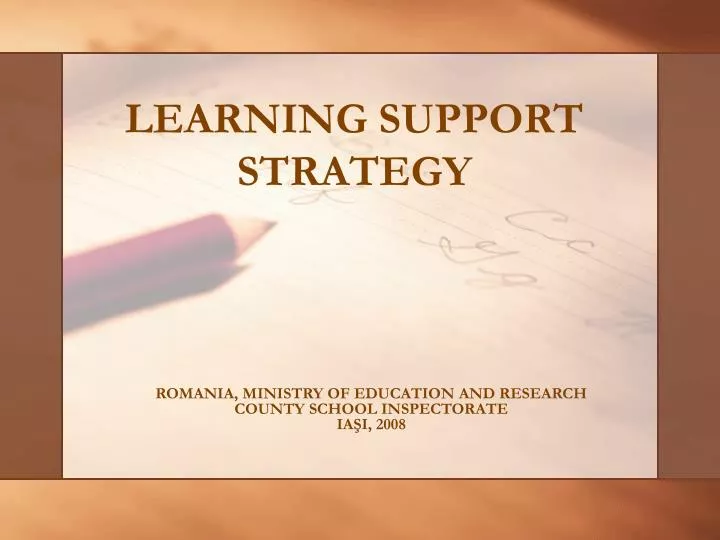 learning support strategy