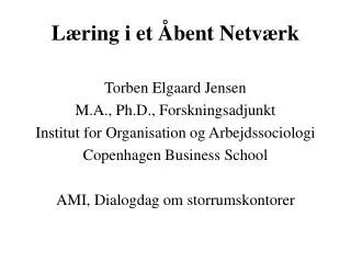 l ring i et bent netv rk