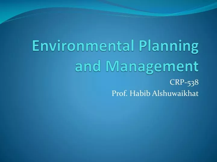 environmental planning and management