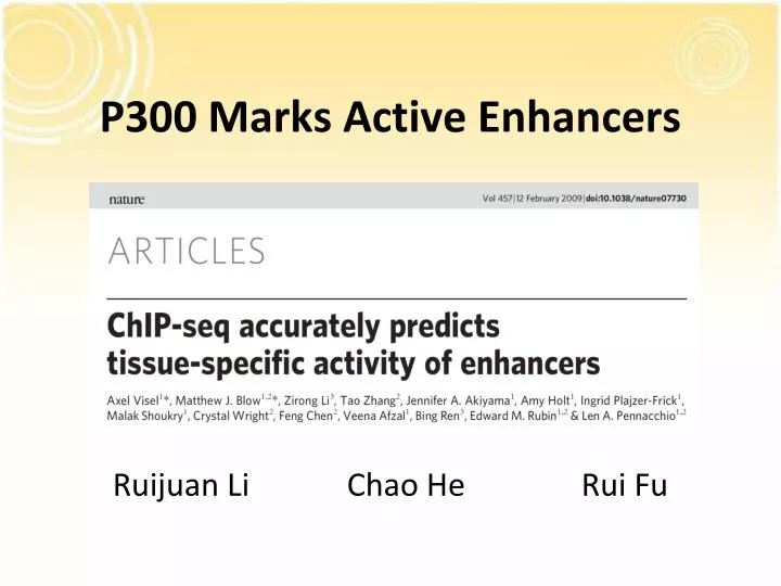 p300 marks active enhancers