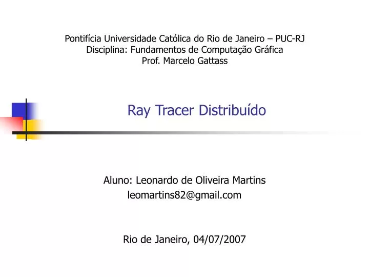 ray tracer distribu do