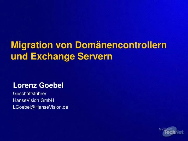 migration von dom nencontrollern und exchange servern