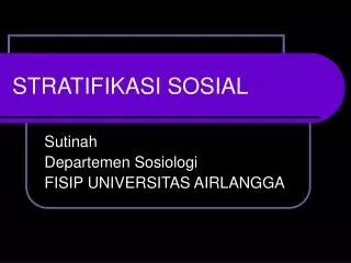 stratifikasi sosial