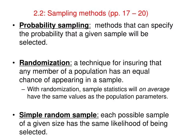 2 2 sampling methods pp 17 20