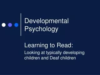 Developmental Psychology