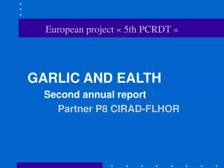 european project 5th pcrdt