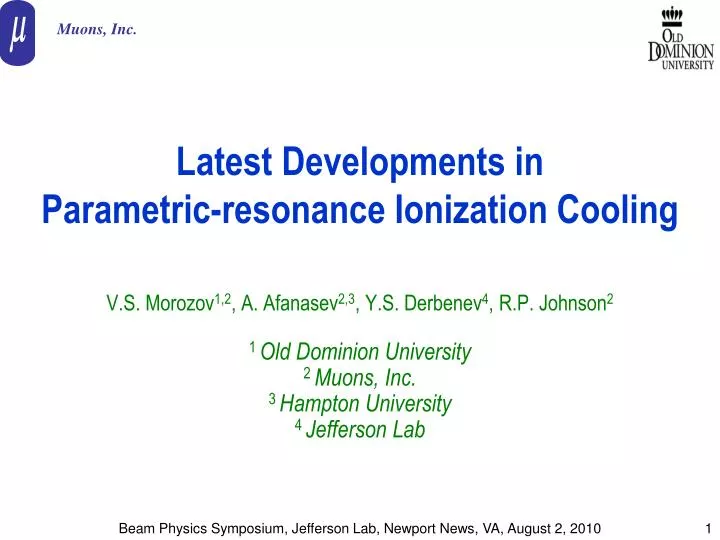latest developments in parametric resonance ionization cooling