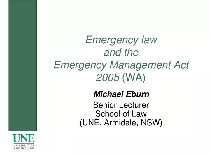 emergency law and the emergency management act 2005 wa