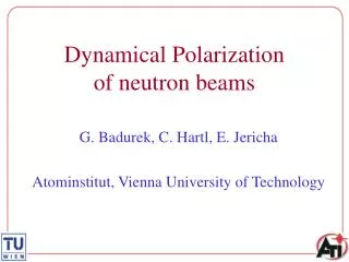 Dynamical Polarization of neutron beams
