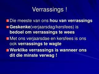 verrassings