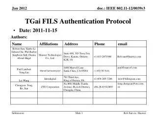 TGai FILS Authentication Protocol