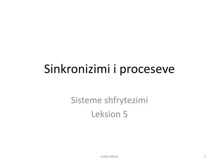 sinkronizimi i proceseve