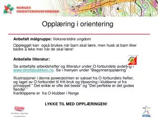 oppl ring i orientering