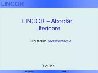lincor abord ri ulterioare