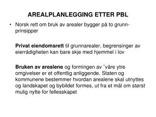 arealplanlegging etter pbl