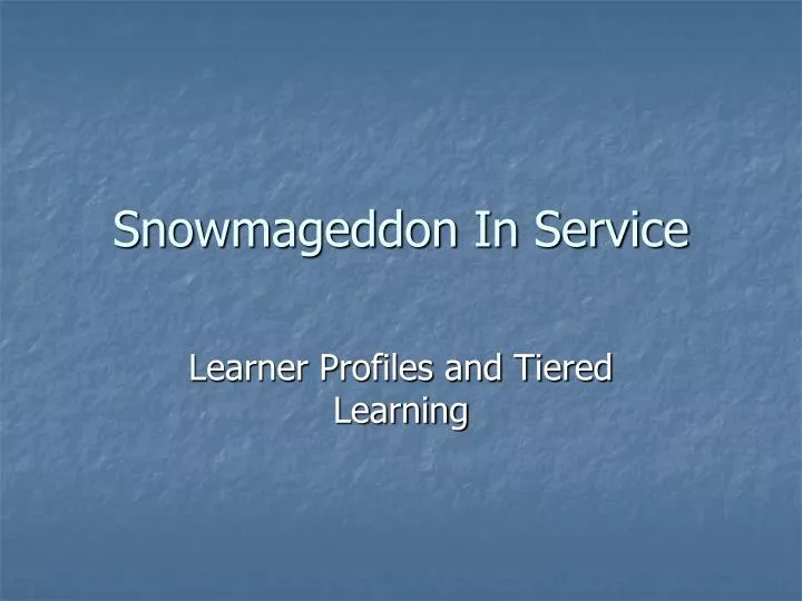 snowmageddon in service