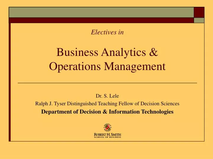 electives in business analytics operations management