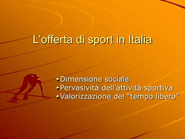 l offerta di sport in italia
