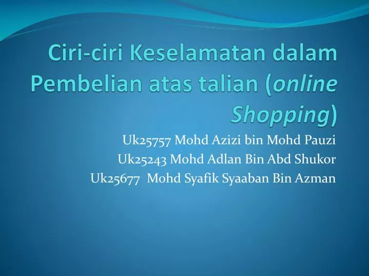 ciri ciri keselamatan dalam pembelian atas talian online shopping