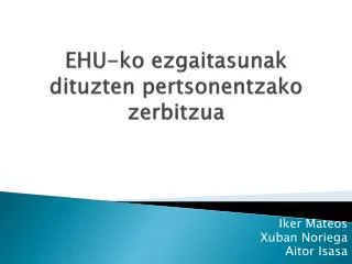 ehu ko ezgaitasunak dituzten pertsonentzako zerbitzua