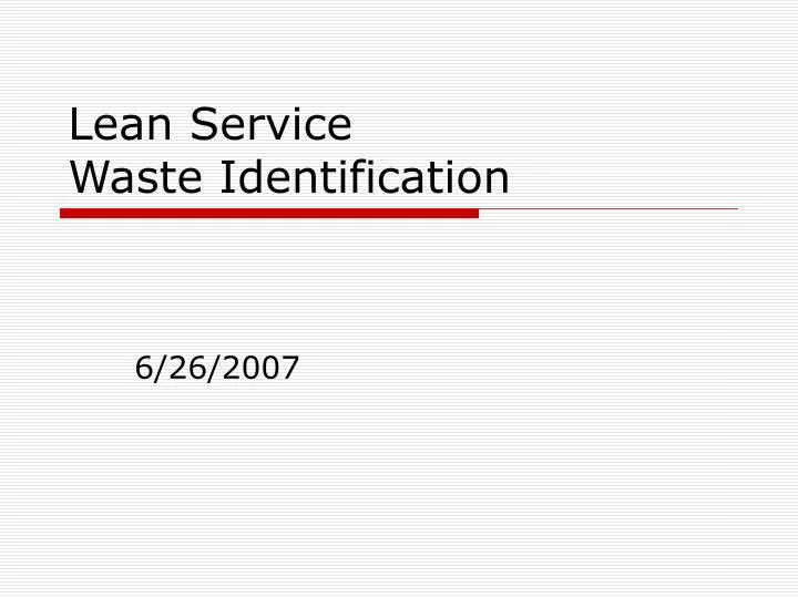 lean service waste identification