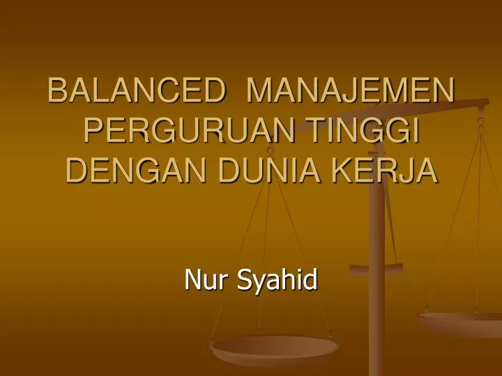 balanced manajemen pe rguruan tinggi dengan dunia kerja