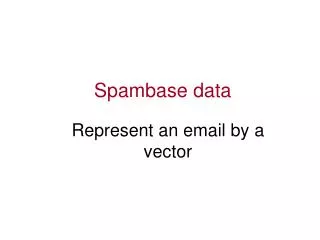 Spambase data