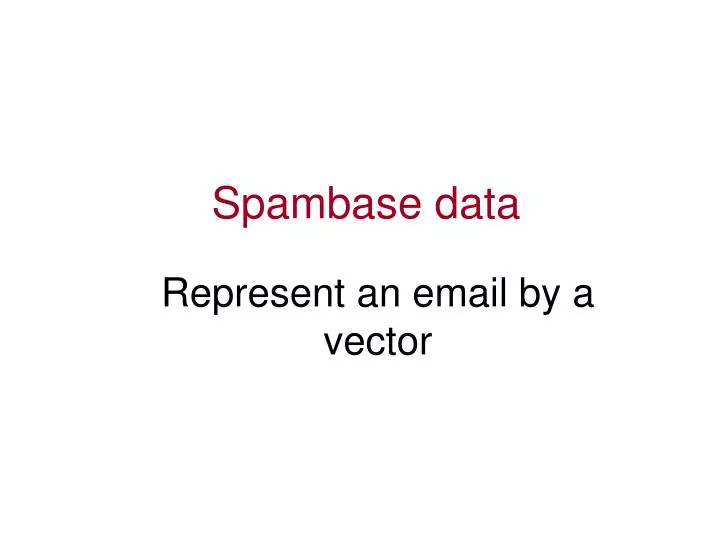 spambase data