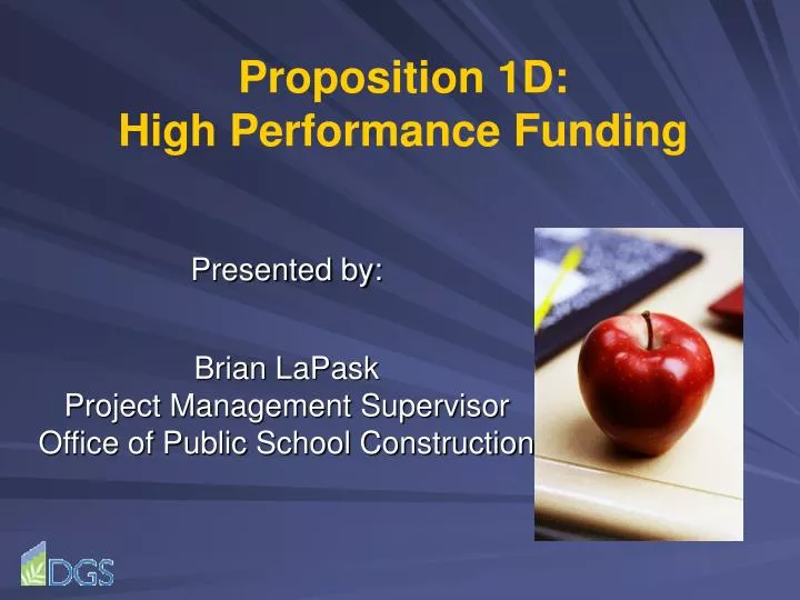 proposition 1d high performance funding
