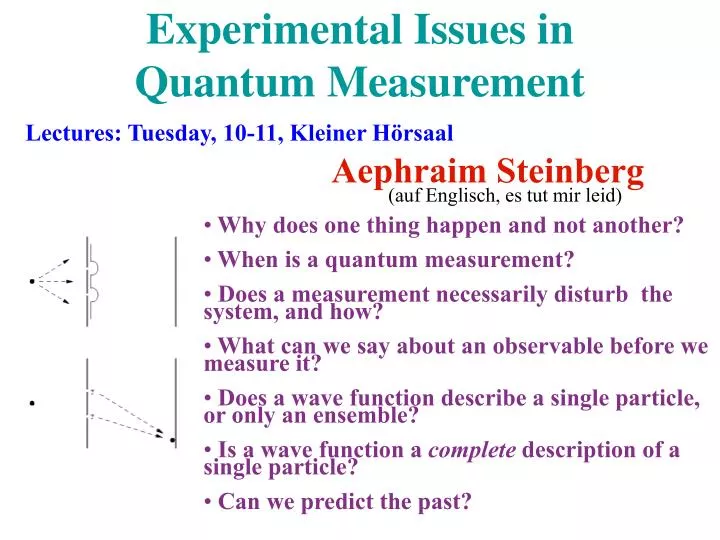 experimental issues in quantum measurement