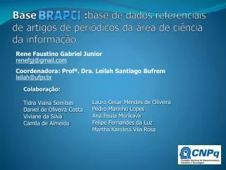 base base de dados referenciais de artigos de peri dicos da rea de ci ncia da informa o