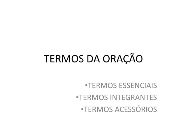 termos da ora o