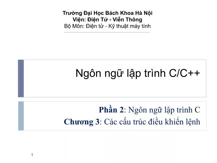 PPT - Ngôn Ngữ Lập Trình C/C++ PowerPoint Presentation, Free Download ...