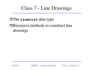 Class 7 - Line Drawings