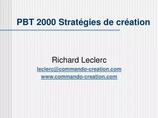 pbt 2000 strat gies de cr ation
