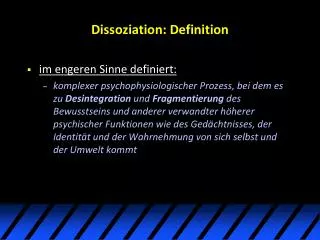dissoziation definition