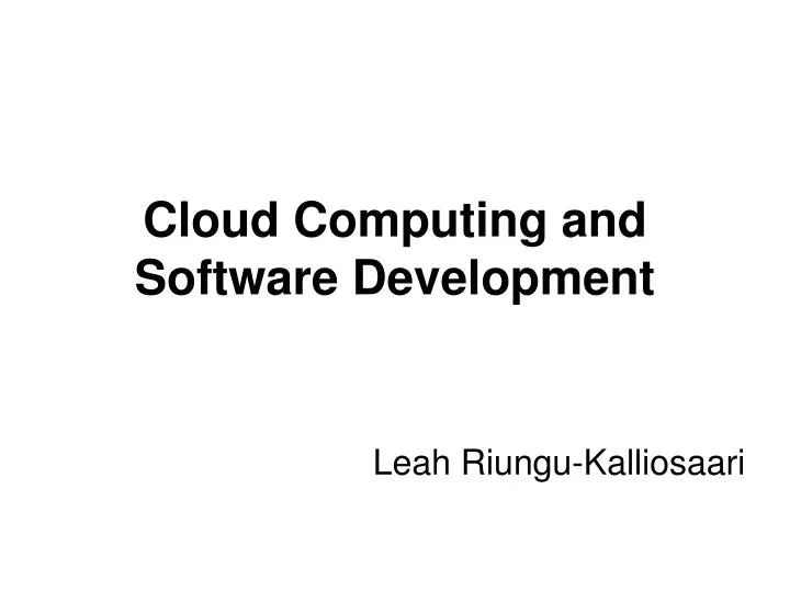 cloud computing and software development