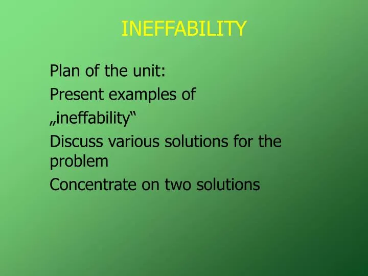ineffability