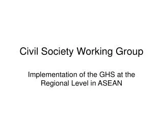 Civil Society Working Group